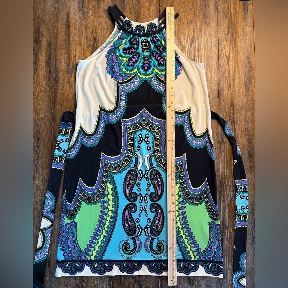 Donna Morgan Women’s Paisley Scarf Print Polyester Spandex Dress Size S - Picture 11 of 12